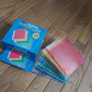 FujiFilm Slimline CD DVD Jewel Cases 12 Pack Multi Color Games Music